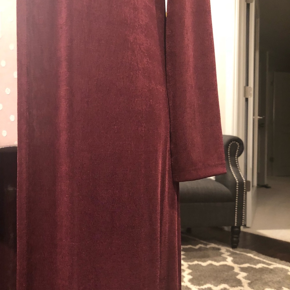 🆕 Long Sleeve Wine Duster Cardigan - Picture 4 of 4